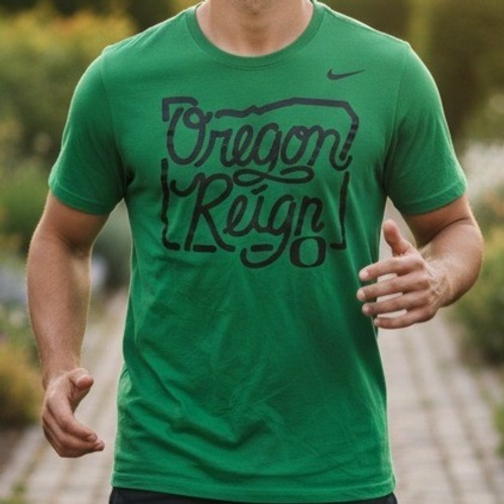 Nike Oregon Reign Graphic T-Shirt Mens Green Oregon Ducks Athletic Cut XXL